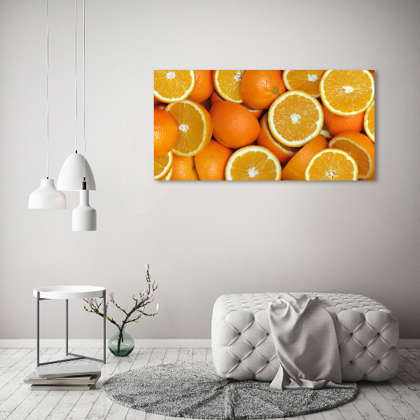 Cuadro canvas con impresión uv duradera horizontal Mitades de naranja