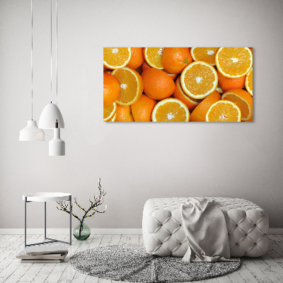 Cuadro canvas con impresión uv duradera horizontal Mitades de naranja