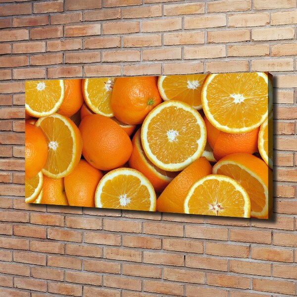 Cuadro canvas con impresión uv duradera horizontal Mitades de naranja