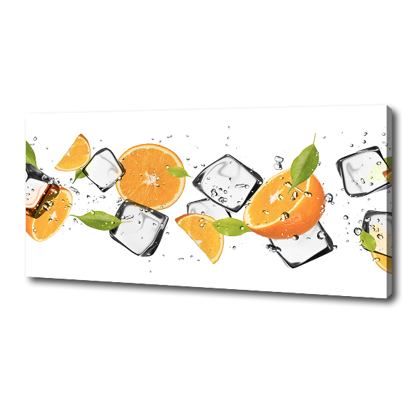 Foto en lienzo con acabado profesional horizontal Naranjas con hielo
