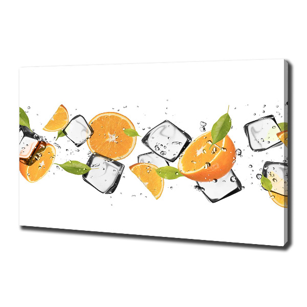 Foto en lienzo con acabado profesional horizontal Naranjas con hielo