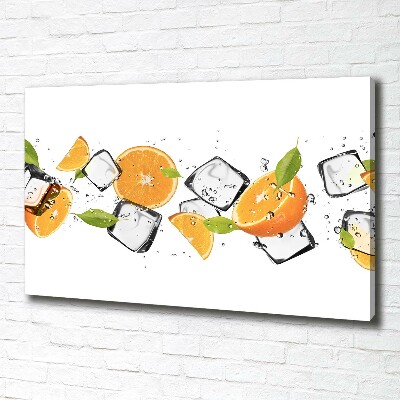 Foto en lienzo con acabado profesional horizontal Naranjas con hielo
