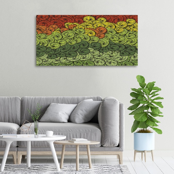 Fotocuadro en lienzo de alta calidad horizontal Ondas de colores