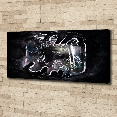 Cuadro canvas con impresión uv duradera horizontal Mariposas en un frasco