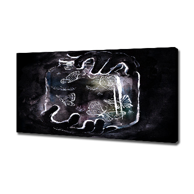 Cuadro canvas con impresión uv duradera horizontal Mariposas en un frasco