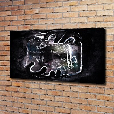 Cuadro canvas con impresión uv duradera horizontal Mariposas en un frasco