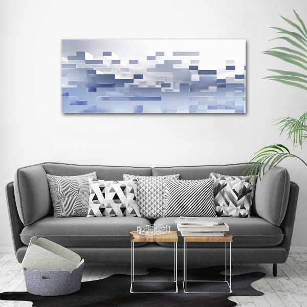 Cuadro canvas moderno de gran formato horizontal Abstracción cúbica