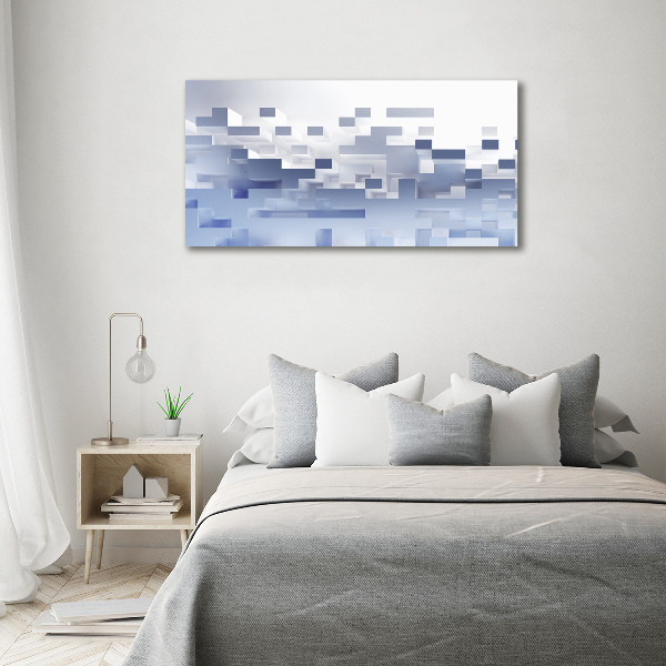 Cuadro canvas moderno de gran formato horizontal Abstracción cúbica