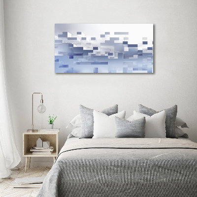 Cuadro canvas moderno de gran formato horizontal Abstracción cúbica