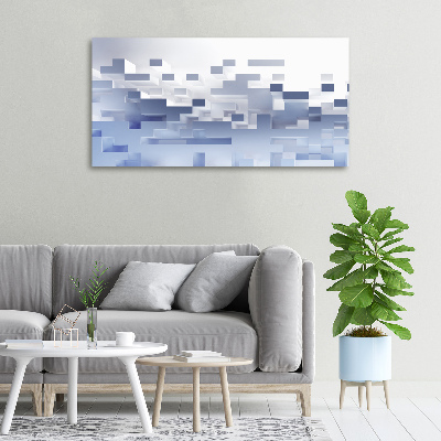 Cuadro canvas moderno de gran formato horizontal Abstracción cúbica