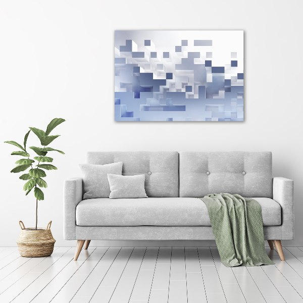 Cuadro canvas moderno de gran formato horizontal Abstracción cúbica