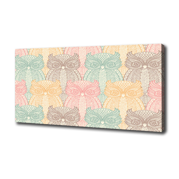 Cuadro canvas moderno de gran formato horizontal Búhos