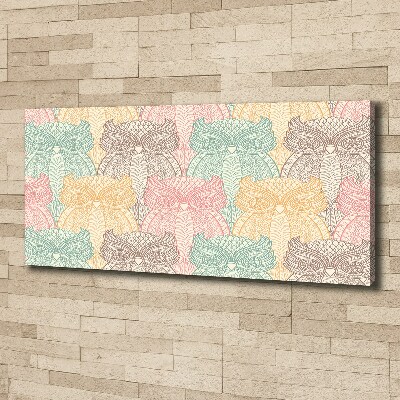 Cuadro canvas moderno de gran formato horizontal Búhos