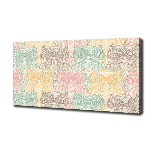 Cuadro canvas moderno de gran formato horizontal Búhos