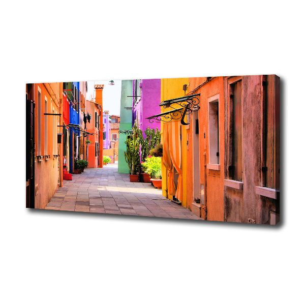 Cuadro canvas moderno de gran formato horizontal Calles coloridas