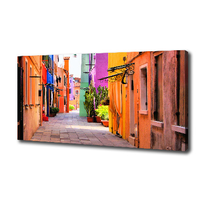 Cuadro canvas moderno de gran formato horizontal Calles coloridas