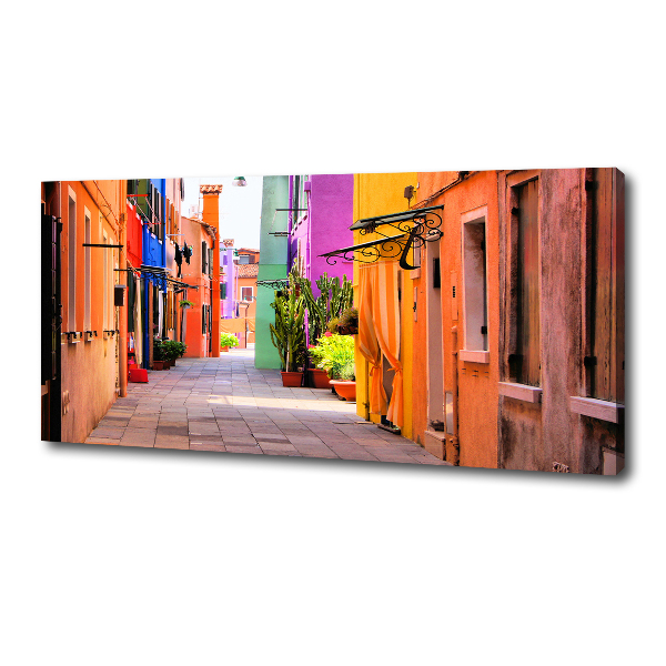 Cuadro canvas moderno de gran formato horizontal Calles coloridas
