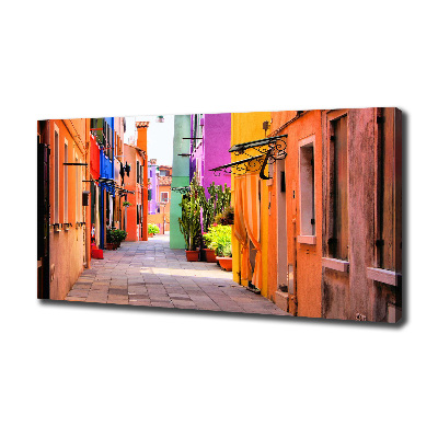 Cuadro canvas moderno de gran formato horizontal Calles coloridas
