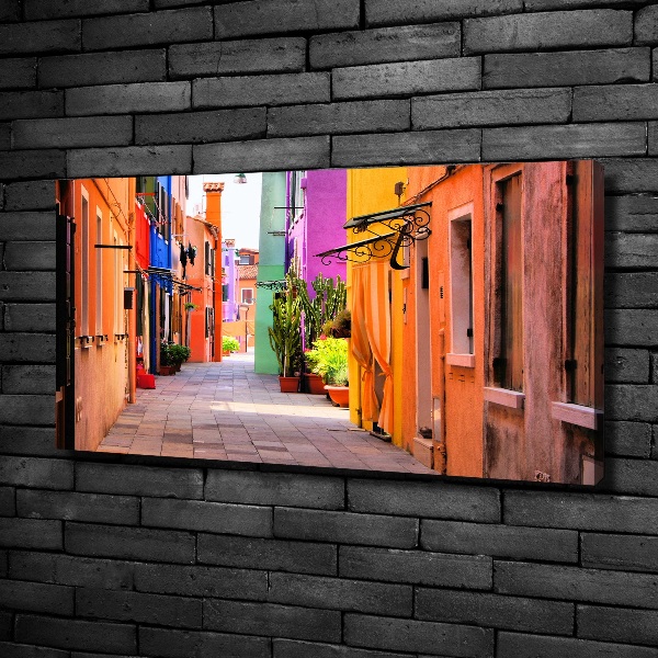 Cuadro canvas moderno de gran formato horizontal Calles coloridas
