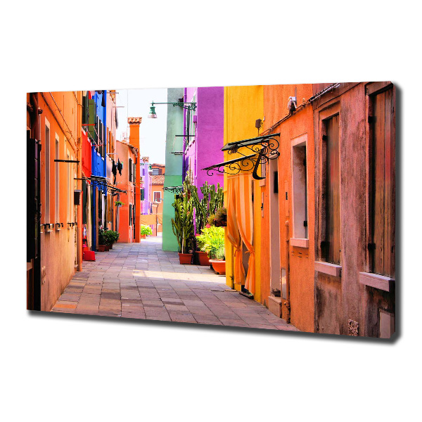 Cuadro canvas moderno de gran formato horizontal Calles coloridas