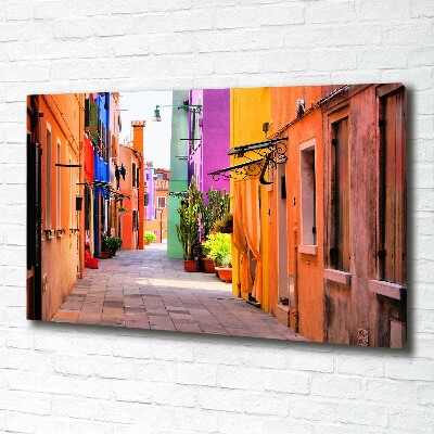 Cuadro canvas moderno de gran formato horizontal Calles coloridas
