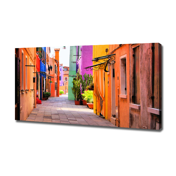 Cuadro canvas moderno de gran formato horizontal Calles coloridas