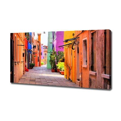 Cuadro canvas moderno de gran formato horizontal Calles coloridas