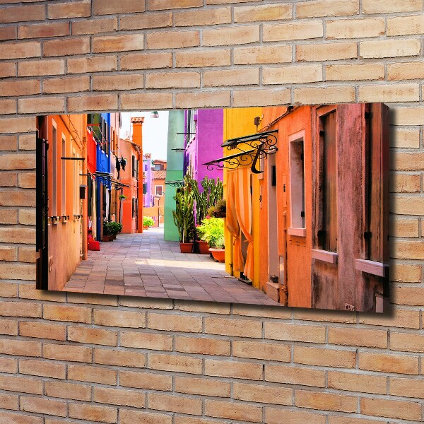 Cuadro canvas moderno de gran formato horizontal Calles coloridas