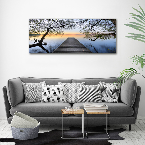 Foto en lienzo con acabado profesional horizontal Muelle en el lago
