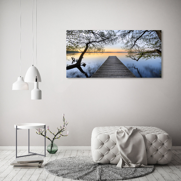 Foto en lienzo con acabado profesional horizontal Muelle en el lago