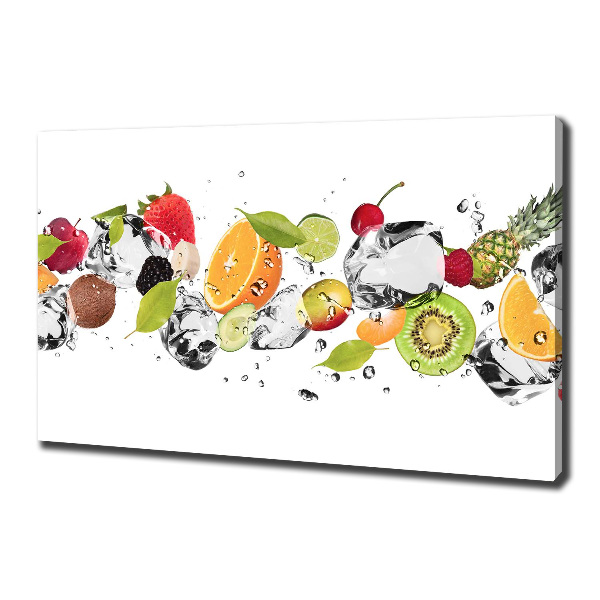 Cuadro canvas moderno de gran formato horizontal Fruta y agua