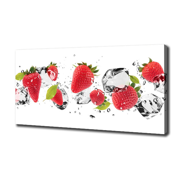 Foto en lienzo con acabado profesional horizontal Fresas y agua