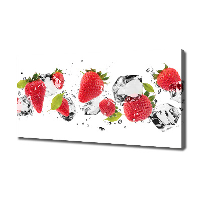Foto en lienzo con acabado profesional horizontal Fresas y agua