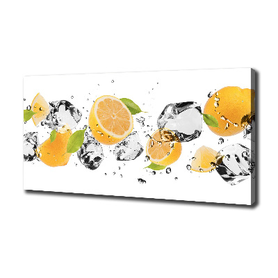 Fotocuadro en lienzo de alta calidad horizontal Limón y agua