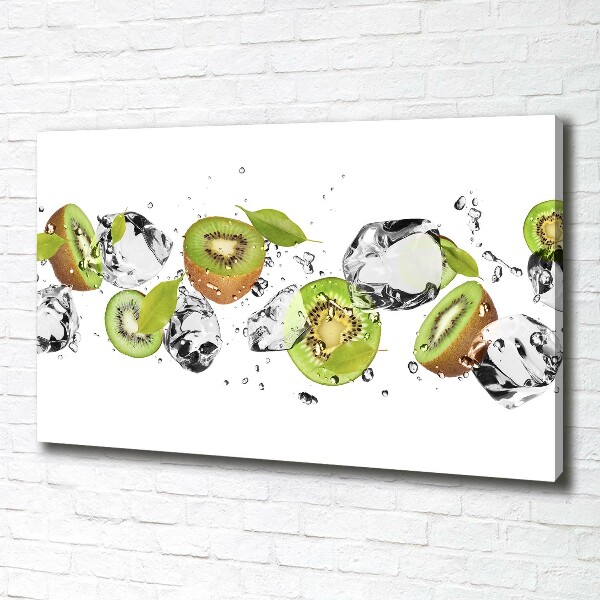 Foto en lienzo con acabado profesional horizontal Kiwi y agua