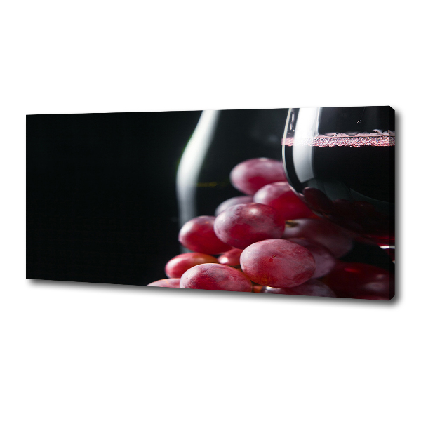 Fotocuadro en lienzo de alta calidad horizontal Uvas y vino