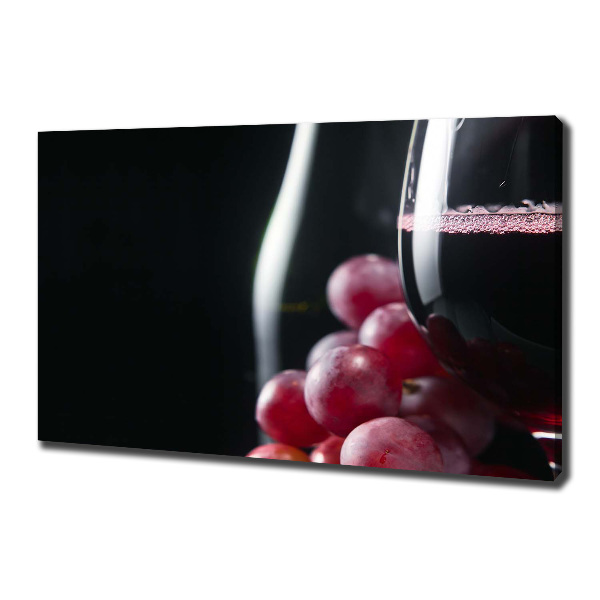 Fotocuadro en lienzo de alta calidad horizontal Uvas y vino