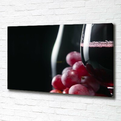 Fotocuadro en lienzo de alta calidad horizontal Uvas y vino