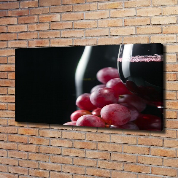 Fotocuadro en lienzo de alta calidad horizontal Uvas y vino