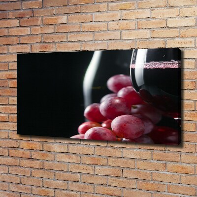 Fotocuadro en lienzo de alta calidad horizontal Uvas y vino