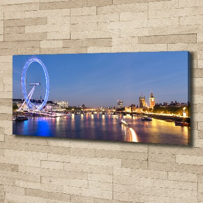 Cuadro canvas moderno de gran formato horizontal London Eye Londres