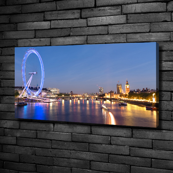 Cuadro canvas moderno de gran formato horizontal London Eye Londres
