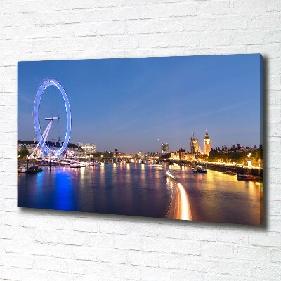 Cuadro canvas moderno de gran formato horizontal London Eye Londres