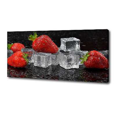 Foto en lienzo con acabado profesional horizontal Fresas con hielo