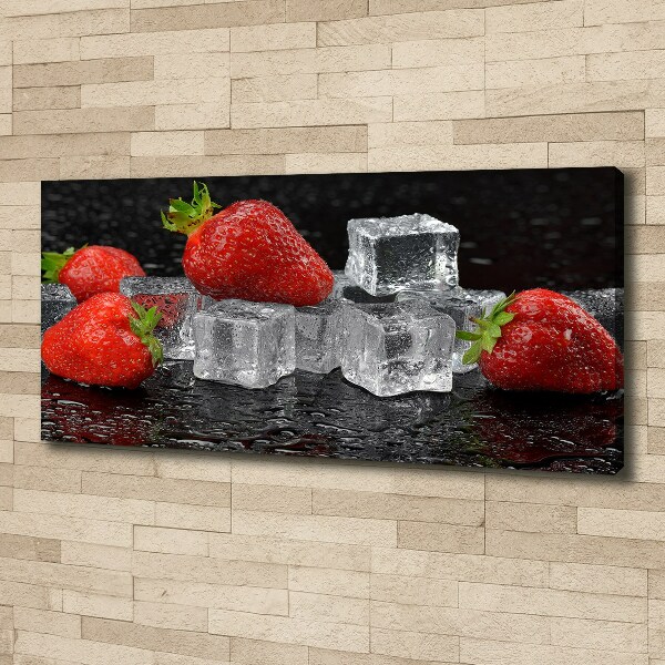 Foto en lienzo con acabado profesional horizontal Fresas con hielo