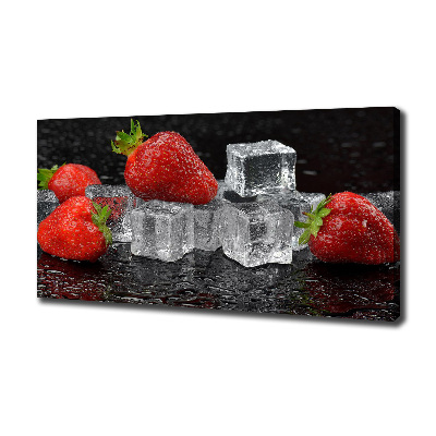 Foto en lienzo con acabado profesional horizontal Fresas con hielo