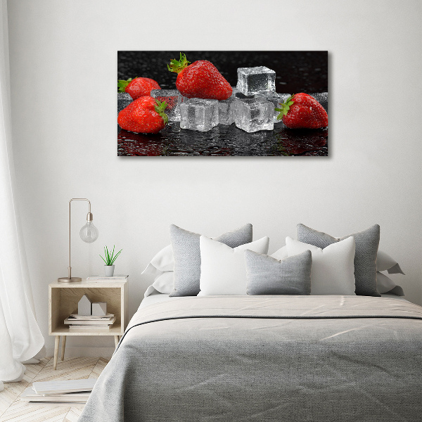 Foto en lienzo con acabado profesional horizontal Fresas con hielo