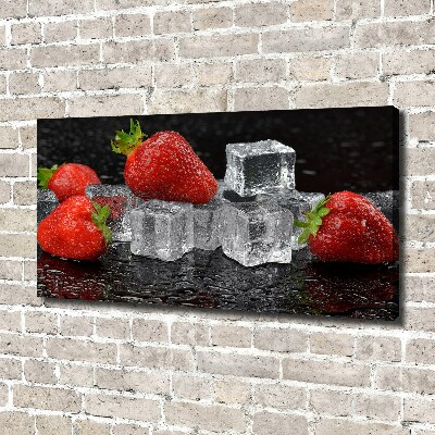 Foto en lienzo con acabado profesional horizontal Fresas con hielo