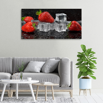 Foto en lienzo con acabado profesional horizontal Fresas con hielo