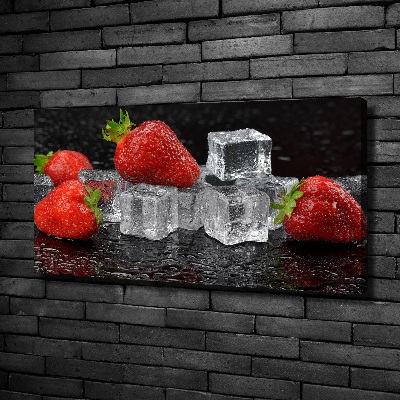 Foto en lienzo con acabado profesional horizontal Fresas con hielo